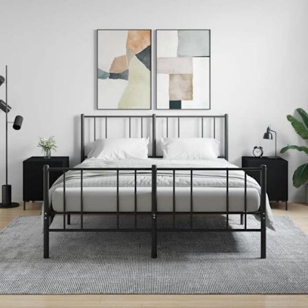 Maison Exclusive - Natborde 2 stk sort 40x40x50 cm ingeniørtræ