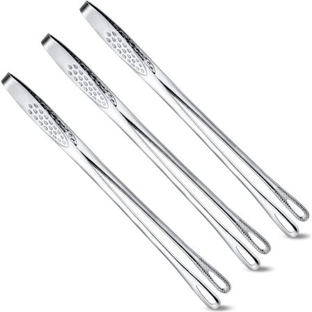 3 Pak Koreanske og Japanske BBQ Tænger Rustfrit Stål Grill Tænger Køkken Mad Tænger Pincet Madlavning Tænger Værktøjer til Salat, Fisk, Steak, BBQ, 