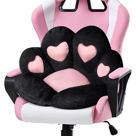Kattfot Kudde Kawaii Stol Kuddar 70 x 60 cm Gaming Stolar Rumsinredning Svart
