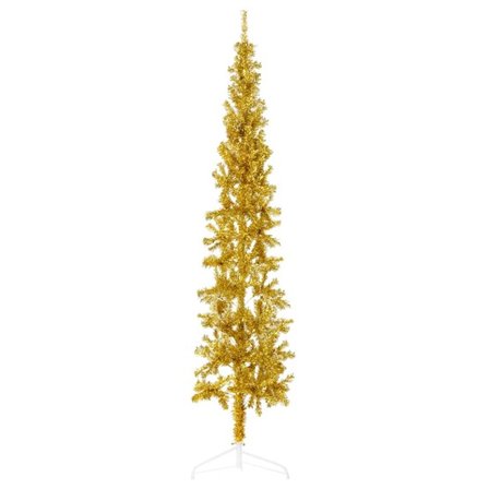 VidaXl Smal Halv Plastgran Med Stativ Guld 210 Cm - Litenleker