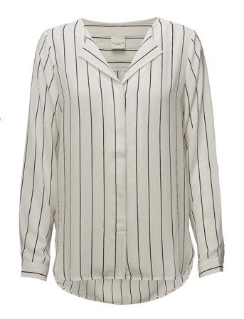 Slfdynella Stripe Ls Shirt Bluse Langærmet Hvid Selected Femme