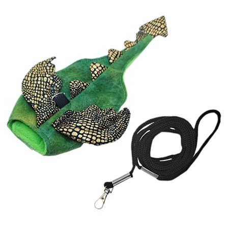 Justerbar Hamster Dinosauriekostym med Elastiskt Koppel för Kaniner Väst Enkel Kontroll Hamstersele Koppel Kaninlina