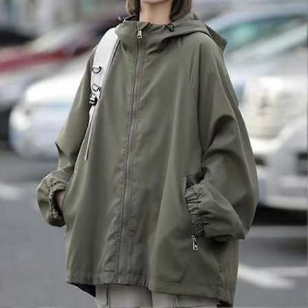 Dame Dry Fit Vindjakke Enkel Casual Allsidig Hettejakke for Klatring