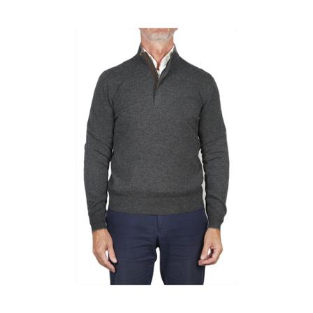 Gran Sasso, V-neck Knitwear Grijs, Heren, Maat:4XL,Patches