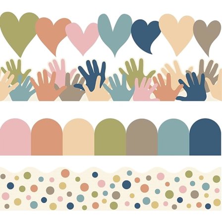 Självhäftande Anslagstavla Kantlist 4 Stilar, Färgglada Kanter, för Anslagstavla Kantlist, Dekorativ Kant