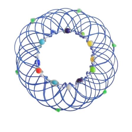 2PC Dekompression flexibel korg Mjukt stål Järn Ring Ornament Blue