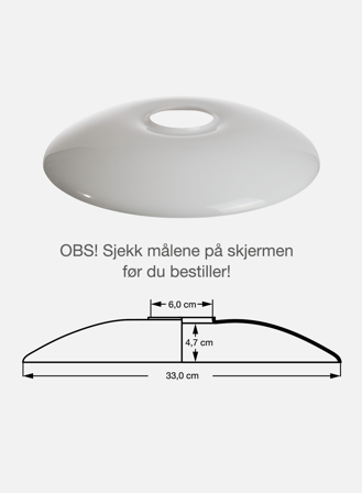 PH 3 1/2-3 taklampe reserveglass - opal