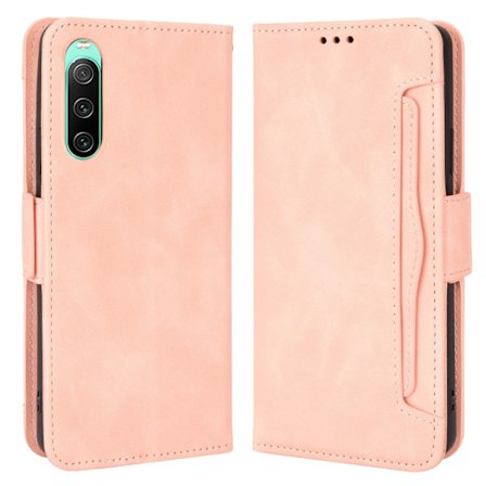 SKALO Sony Xperia 10 V 6-lokeroa Lompakkokotelo - Pinkki