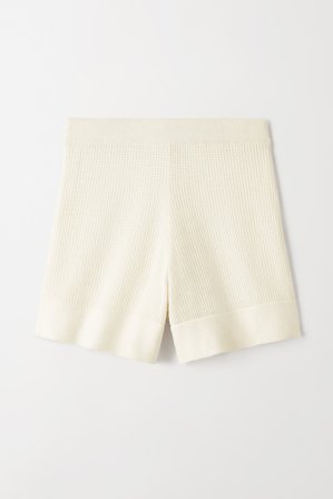 Soft Goat - Crochet Shorts - Women cashmere pants - XS - Ivory