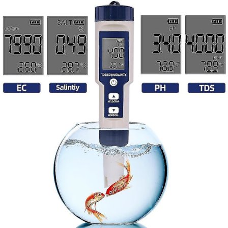 5 i 1 elektronisk Ph-mätare, mät Ph och Tds och Ec salthalt
