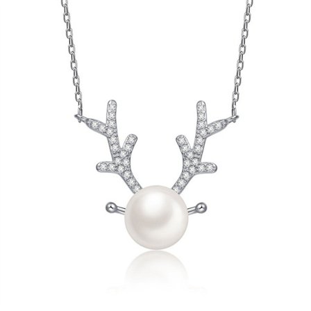 S925 silver one deer have you necklace beads ornaments femal