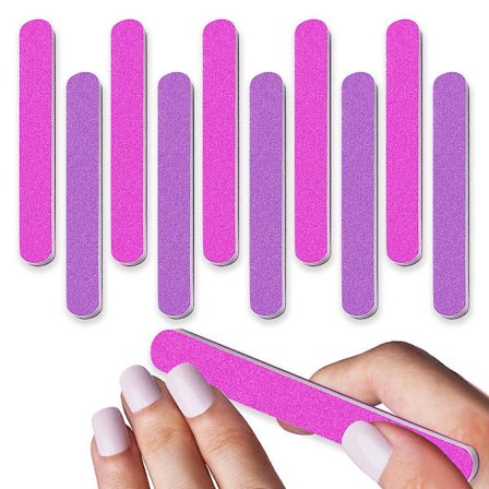 10 stk. dobbeltsidet neglefile med sandpapir, manicure- og pedicureværktøj
