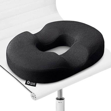 Donutpute for hemoroider - 100 % memory foam-puter med sklisikker bunn - Fast ortopedisk sete - Smertelindring for halebenet