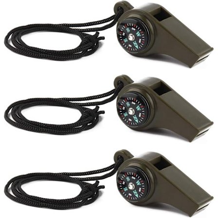 3 kappaletta 3 in 1 hätätilanteen selviytymispilli kompassilla ja lämpömittarilla