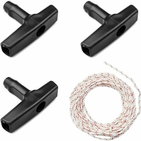 Recoil startsnöre 10 meter 3mm draglina med 3 starthandtag för gräsklippare, motorsågar, grästrimmare, bensinmotorer