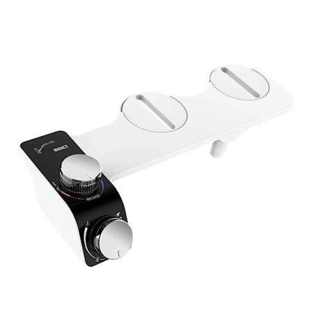 Bidétoalettsete med doble dyser, justerbart bidétilbehør, selvrensende, ikke-elektrisk for rengjøring bak og for kvinnelig vask, sanering_yux