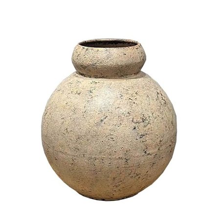 Metal Patmos Vase, 25x25x27cm, Beige