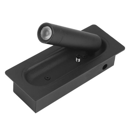 Rom LED-lampe Hodegjer Vegglampe Sconce Seng Side Leselys Innfelt Automatisk Bryter Vegg, bl