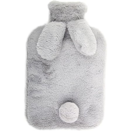 (Harmaa, 2L) Pehmeä kuumavesipullo, 2L kuumavesipullo pehmeällä