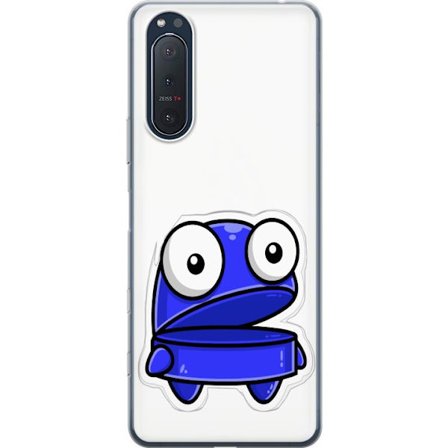 Kompatibel Mobilcover til Sony Sony Xperia 5 II Blå tegneseriefigur med åbent udtryk og store øjne i sjov illustration