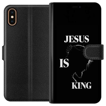 Kompatibelt Lommeboketui til Apple iPhone X Fargerike kawaii-figurer stablet vertikalt på lilla bakgrunn med myke former og leken søt følelse