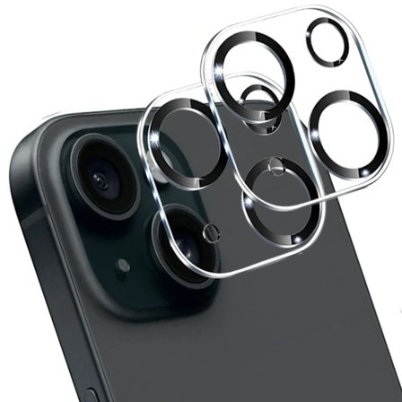 [2-Pack] iPhone 15 Plus linsebeskytter i herdet glass - beskyttelse for kamera, anti-ripebestandig