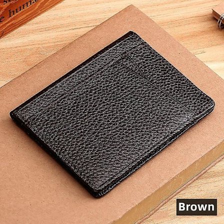 Læderkortholder til mænd med RFID-blokering, slank pung, pengepungbeskytter