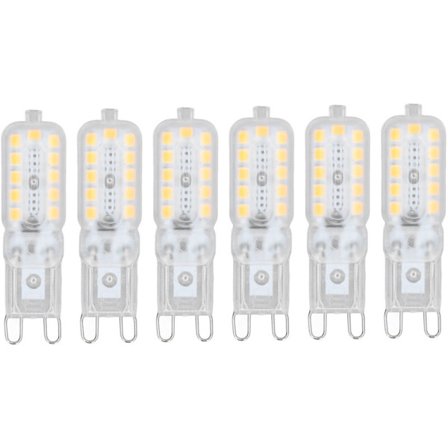 G9 LED Dimbar Varmvit LED-lampa G9 5W Halogenlampa LED-lampa G9 360° Bred strålvinkel 22 2835 SMD, 6 st