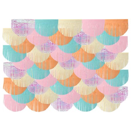 Party Backdrop Fringe Pastell 200x200 cm