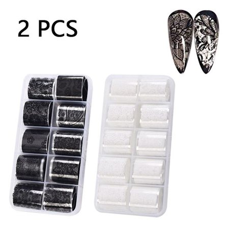 Pitsi Nail Art -siirtofolio, Nail Art Foil Transfer Roll Set Holographic KLB