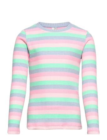 Lpelly Rib Ls Blouse T-shirts Long-sleeved T-shirts Multi/mönstrad Little Pieces