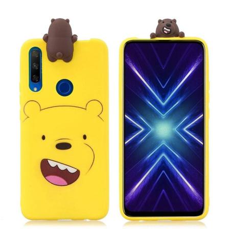 Cute 3D Honor 9X / 9X Pro cover – Smilende Bjørn Yellow