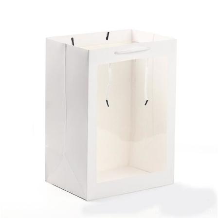 10 kappaletta lahjapusseja, kukkapusseja, läpinäkyvällä ikkunalla varustettuja lahjapusseja, kraftpaperista valmistettuja lahjapaperipusseja, 