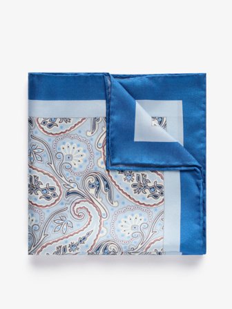 John Henric Men's Blaues Paisley Einstecktuch Size Onesize