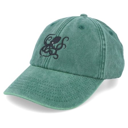 Wild Spirit - Grün Unconstructed Cap - Octopus Washed Bottle Green Dad Cap @ Hatstore