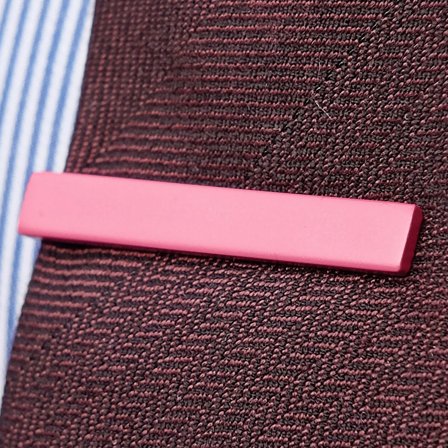 Ac de cravată scurt pătrățos roz pentru bărbați