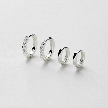 The Duo Creolen - Sterlingsilber