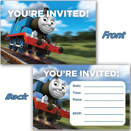 10 stk. Thomas Tog Invitation Kort Festartikler Fødselsdagsdekorationer