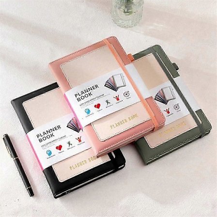 Veckoplanerare 2024 Anteckningsbok med PU-omslag, Medium (A5) Hårdpärm, 15x21 cm Blå