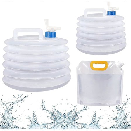 5l 10l Vanddunk med Hane 2.5l Sammenklappelig Vandpose Vandbeholdere Foldbar Vandtank Drikkbart Vand Bærbar Beholder til Udendørs Camping