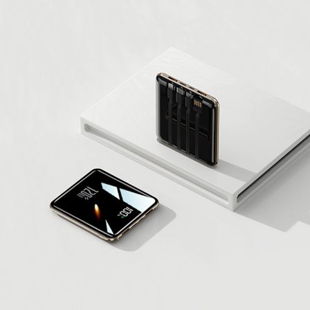 20 000 mAh Powerbank, kaksi USB-liitäntää, LCD-näyttö, nopea lataus, musta, iPhone/Huawei/Xiaomi/Samsung