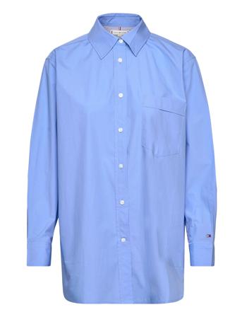 1985 Org Co Poplin Overszd Shirt Langermet Skjorte Blå Tommy Hilfiger*Betinget Tilbud