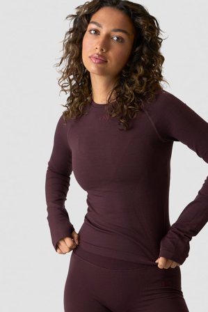 Define Wool Long Sleeve Dark Burgundy