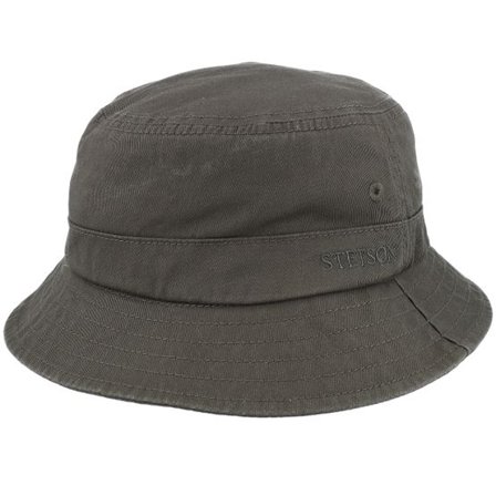 Stetson - Grön bucket Hatt - Bucket Cotton Twill Military Olive Bucket @ Hatstore