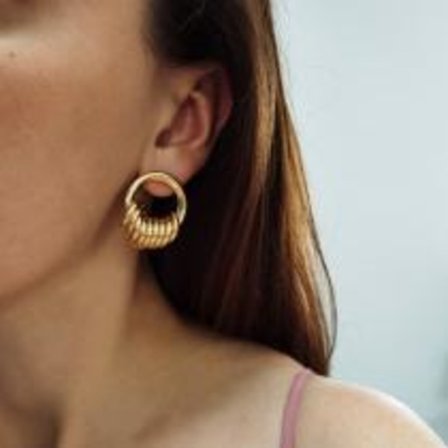 Glam Guld Örhängen med en Dekorerad Ring