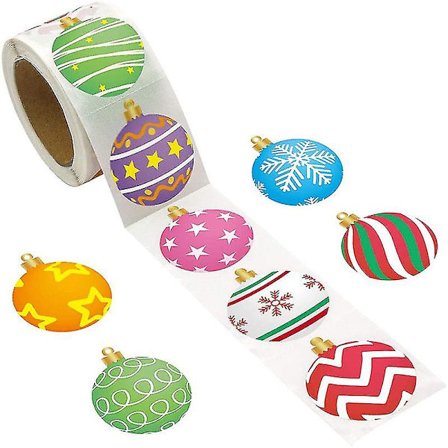 2 ruller juleklistremerker Runde etiketter God jul-klistremerker God jul-klistremerker Gaveklistremerker (A)