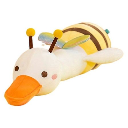 Kreativ stor vit gåskudde förvandlas till bi-docka långbent anka trasdocka födelsedagspresent [DB]