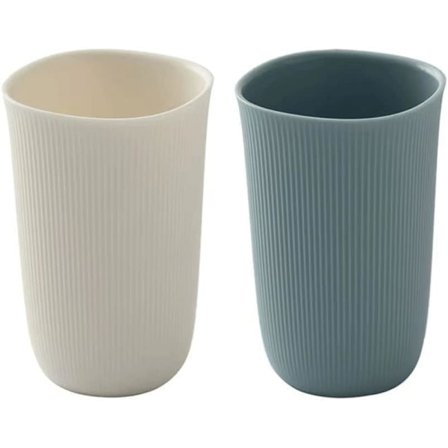 (Blå, Hvid) Husholdnings Stor Kapacitet Mundskyl Kop - Par Vask Kreativ Enkel Stribet Tandbørstekop