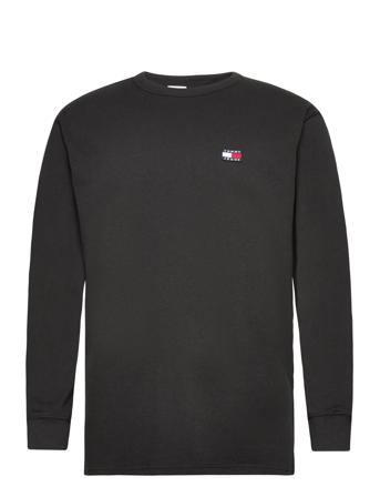 Tjm Clsc Xs Badge L/S Tee T-shirts Long-sleeved Svart Tommy Jeans*Betinget Tilbud