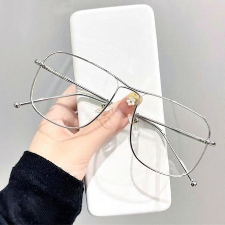 Anti-Blue Light Briller Firkantede Briller SØLV